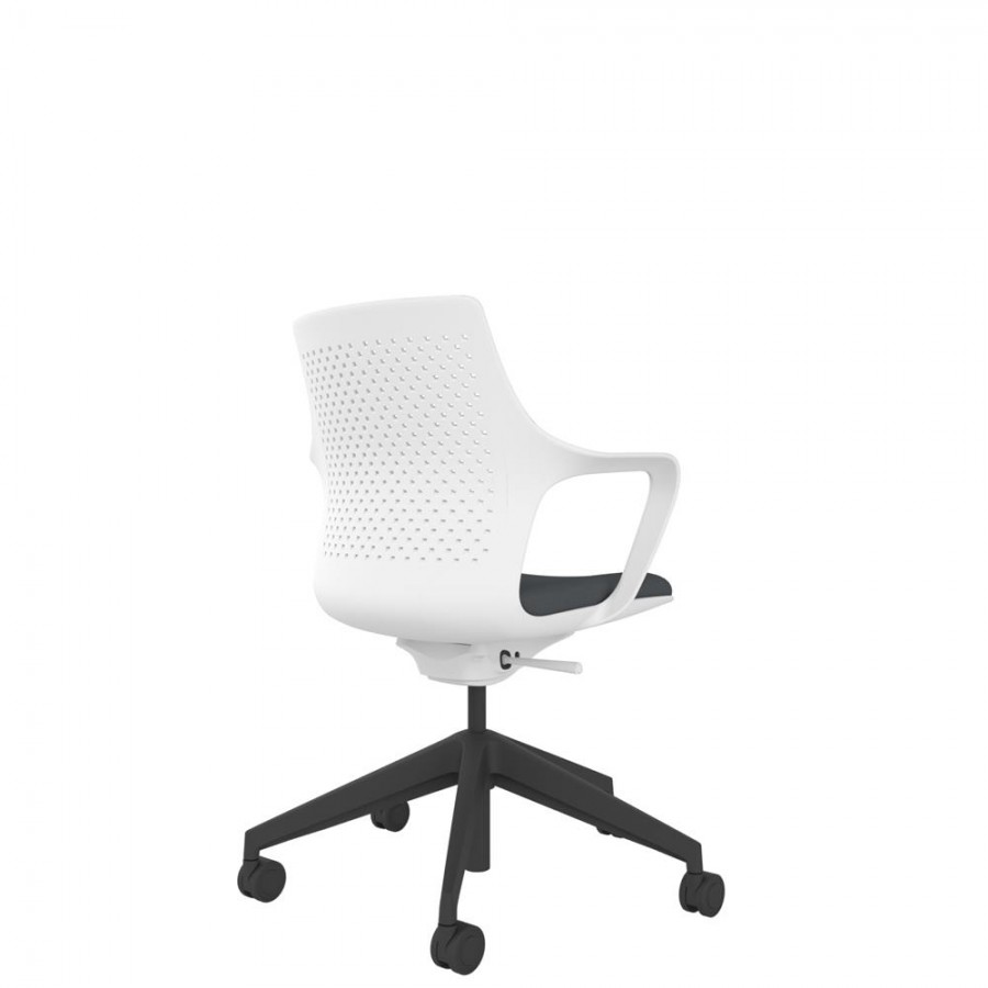 White Perforated Shell With Black Swivel Base